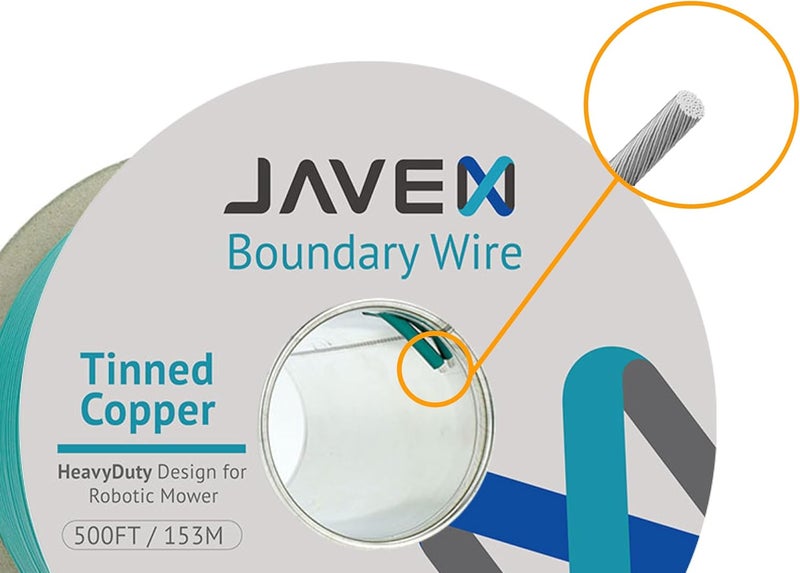 JAVEX Robotic Mower Boundary Wire [SupremeShield Protection]- Tinned Copper, Universal for Gardena, Husqvarvna, Worx & Other Auto-Mower Brands Installation Kit [3.8mm, 24x0.25mm, 3xShield], 328Ft - Image 5